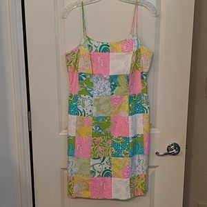 Lilly Pulitzer Plaid Print Patchwork dress